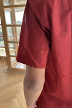 MAROON MOON MEN'S NOTCH COLLAR HALF SLEEVE SHIRT