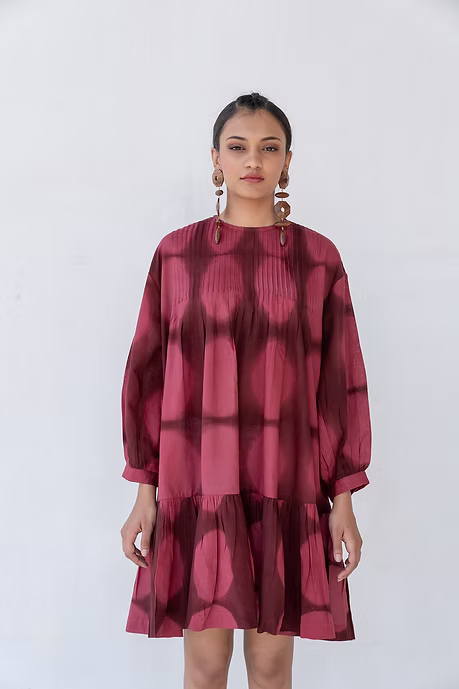 Maroon Circles Dress