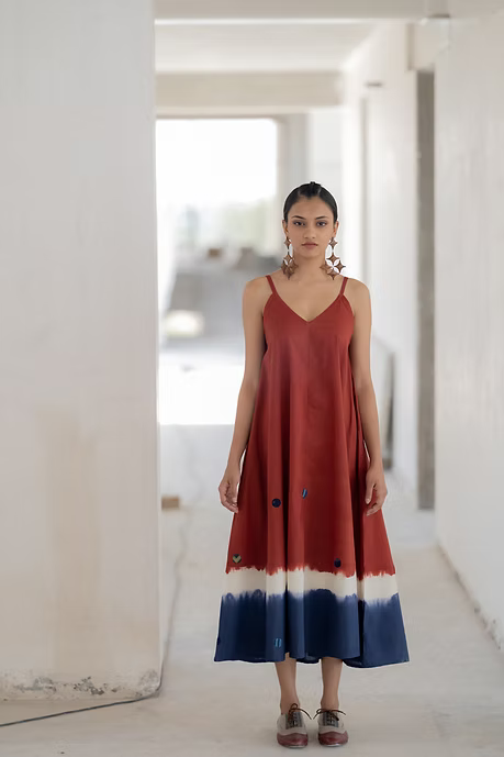 Maroon Indigo Slip Dress