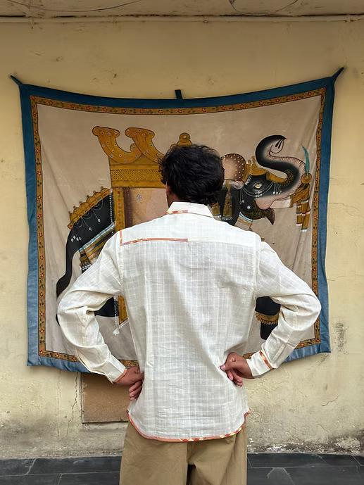 IVORY FULL SLEEVE CONVERTIBLE MEN’S SHIRT