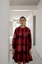 Maroon Circles Dress