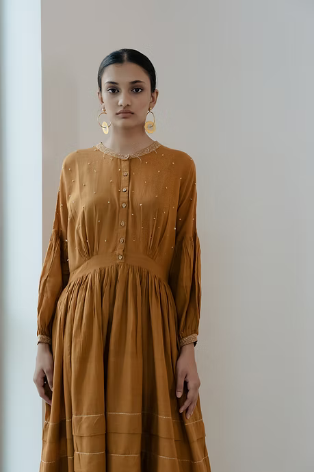 Ochre Kimono Dress