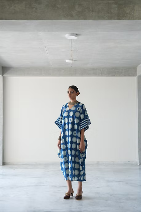 INDIGO MOON COWL DRESS