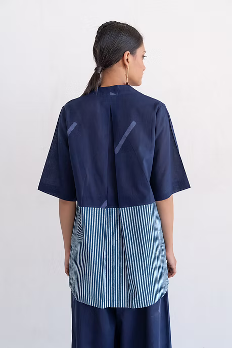 Indigo Slant line Co-ord