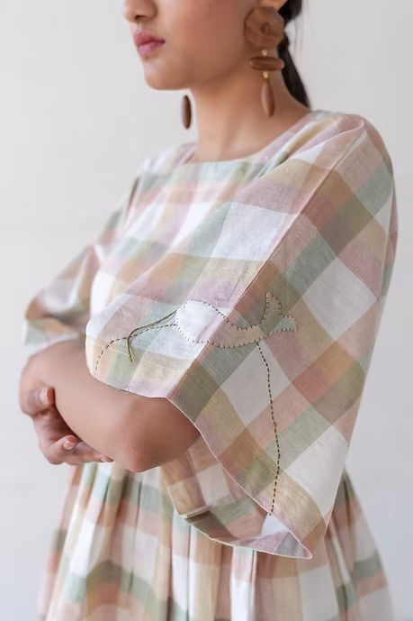 Pastel Checks Kimono Top