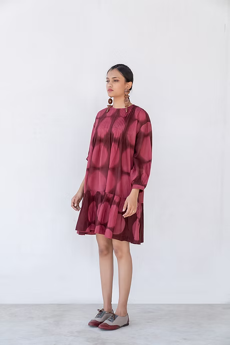 Maroon Circles Dress