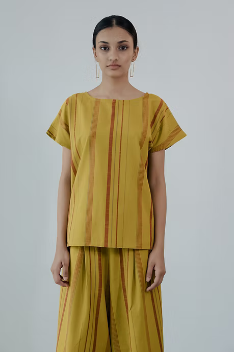 Mustard kimono top and culotte set