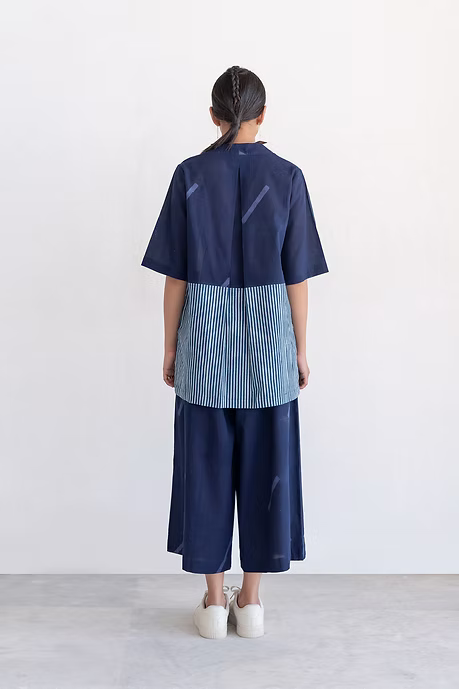 Indigo Slant line Co-ord