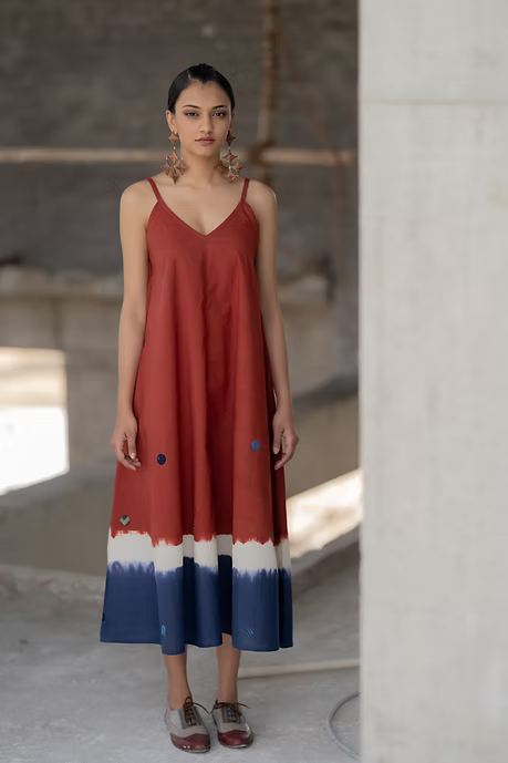 Maroon Indigo Slip Dress