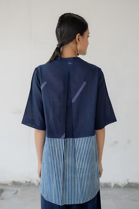 Indigo Slant line Co-ord