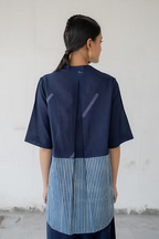 Indigo Slant line Co-ord