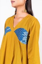 Bright Mustard Meen Panelled Dress