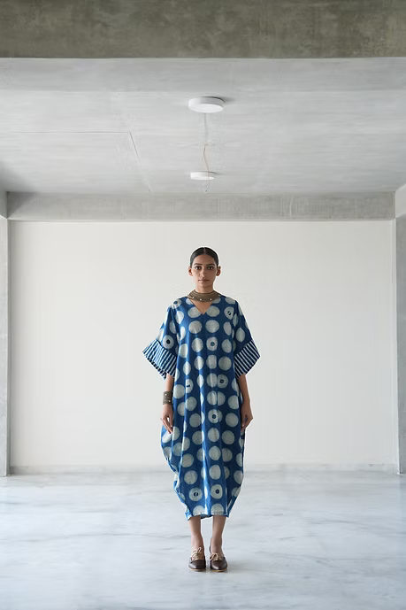 INDIGO MOON COWL DRESS