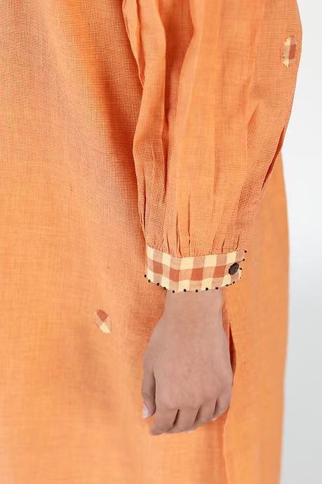 WOVEN SUNSET NECK GATHER KURTA PALAZZO COORD SET