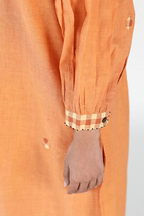 WOVEN SUNSET NECK GATHER KURTA PALAZZO COORD SET