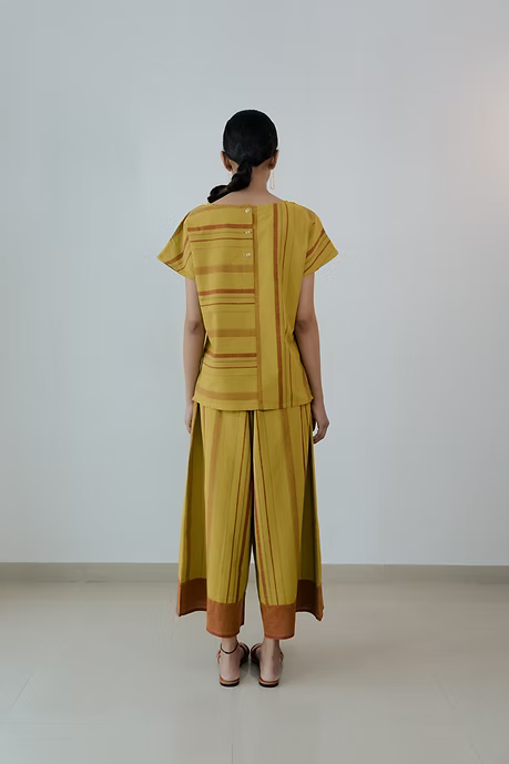 Mustard kimono top and culotte set