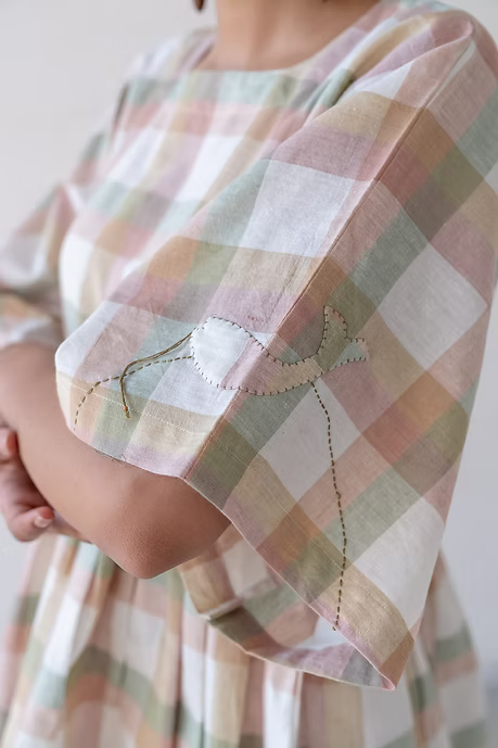 Pastel Checks Kimono Top