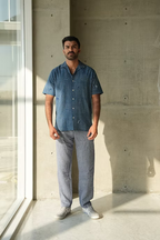 STARS INDIGO MEN’S NOTCH COLLAR SHIRT