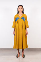 Bright Mustard Meen Panelled Dress
