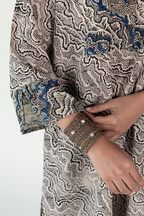 MUD PRINT HIGH LOW YOKE TOP WITH PALAZZO PANTS