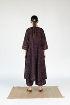 FLOW V NECK PANELLED LONG DRESS WITH PALAZZO PANTS