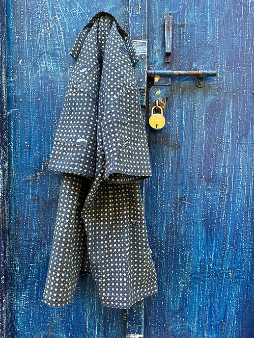 STARS INDIGO MEN’S NOTCH COLLAR SHIRT