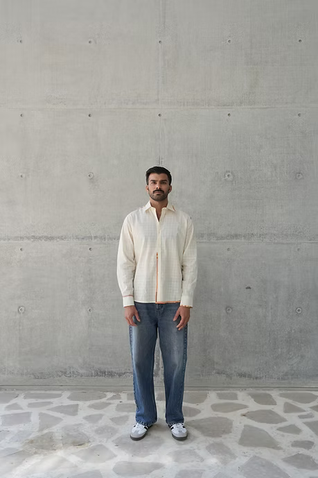 IVORY FULL SLEEVE CONVERTIBLE MEN’S SHIRT