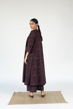 FLOW V NECK PANELLED LONG DRESS WITH PALAZZO PANTS