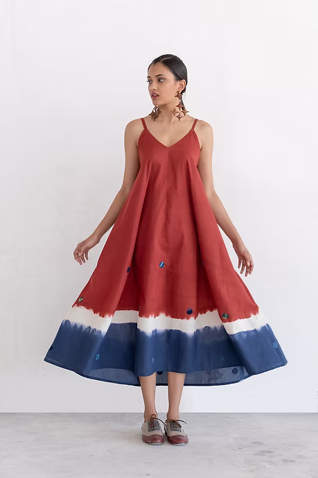 Maroon Indigo Slip Dress