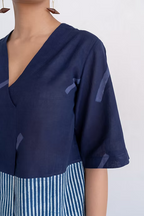 Indigo Slant line Co-ord