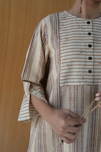 NEUTRAL STRIPES HIGHLOW TOP AND PALAZZO PANTS