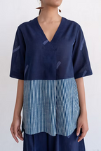 Indigo Slant line Co-ord