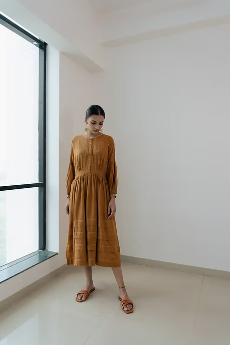 Ochre Kimono Dress