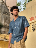 STARS INDIGO MEN’S NOTCH COLLAR SHIRT