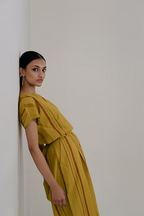 Mustard kimono top and culotte set