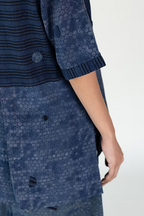 KALA COTTON AERO STRIPE V NECK TOP