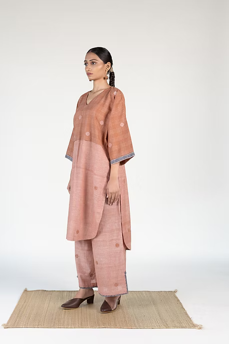 WOVEN OLD ROSE RAYA COORD SET