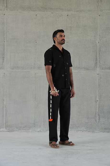 MIDNIGHT MEN’S NOTCH COLLAR SHIRT