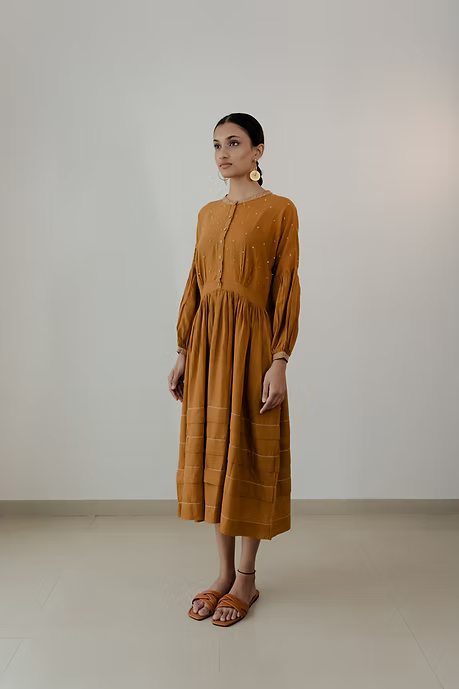 Ochre Kimono Dress