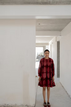 Maroon Circles Dress