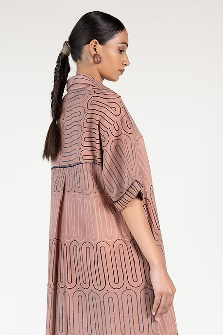 WAVES OUTLINE SHIRT DRESS