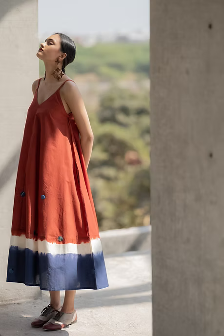 Maroon Indigo Slip Dress