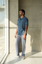 STARS INDIGO MEN’S NOTCH COLLAR SHIRT