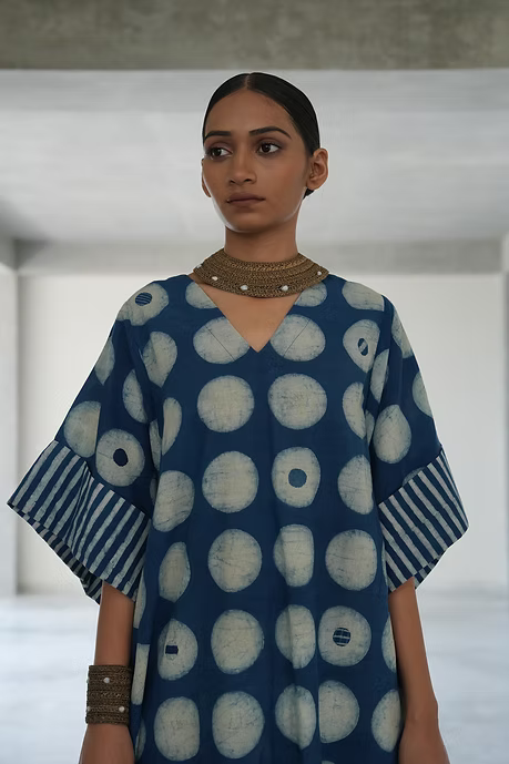 INDIGO MOON COWL DRESS