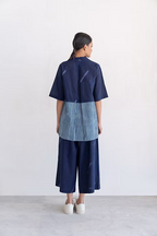 Indigo Slant line Co-ord
