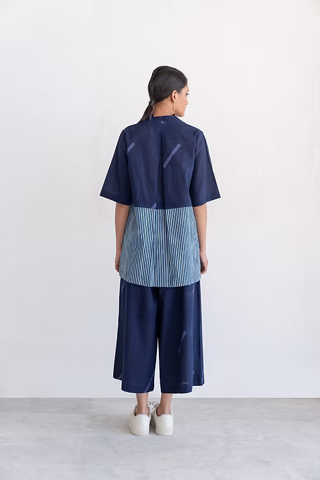 Indigo Slant line Co-ord