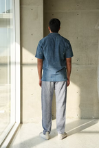 STARS INDIGO MEN’S NOTCH COLLAR SHIRT