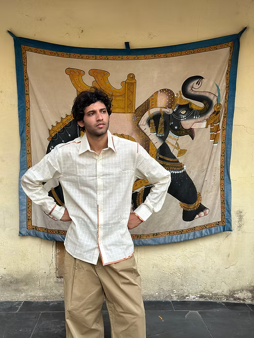 IVORY FULL SLEEVE CONVERTIBLE MEN’S SHIRT