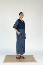 KALA COTTON INDIGO AERO STRIPE CULOTTE