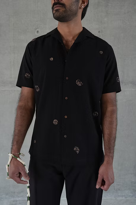 MIDNIGHT MEN’S NOTCH COLLAR SHIRT